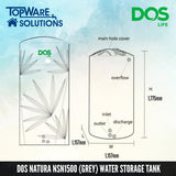 DOS Natura NSN1500 (Grey), Water Tank, DELUXE - Topware Solutions