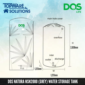 DOS Natura NSN2000 (Grey), Water Tank, DELUXE - Topware Solutions