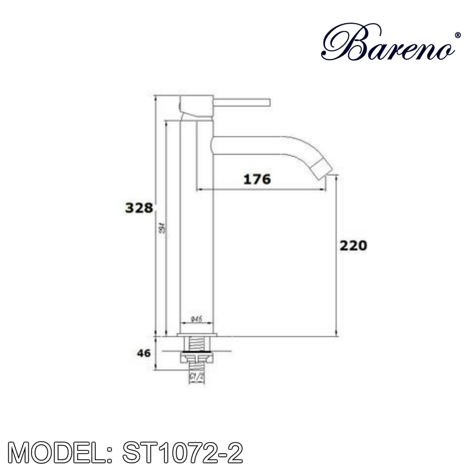 BARENO PLUS Raised Basin Tap ST1072-2, Bathroom Faucets, BARENO PLUS - Topware Solutions