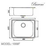 BARENO Kitchen Sink 1009F, Kitchen Sinks, BARENO - Topware Solutions