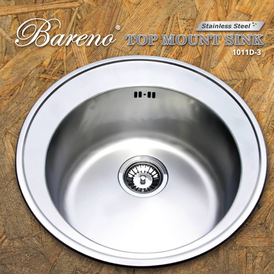 BARENO Kitchen Sink 1011D-3 Top Mount SUS304 with 10 Year Warranty, Kitchen Sinks, BARENO - Topware Solutions