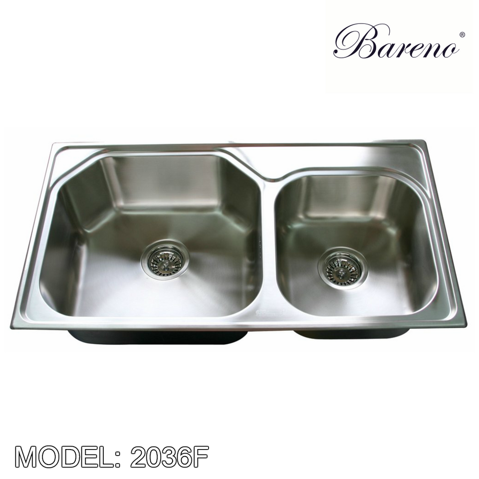 BARENO Kitchen Sink 2036F Top Mount SUS304 with 10 Year Warranty, Kitchen Sinks, BARENO - Topware Solutions