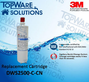3M DWS2500T-CN Indoor Undersink Drinking Water Filter System Cartridge (DWS2500-C-CN)