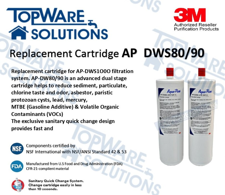 3M AP DWS1000 Indoor Water Filter System Replacement Cartridge (AP DW80/90)