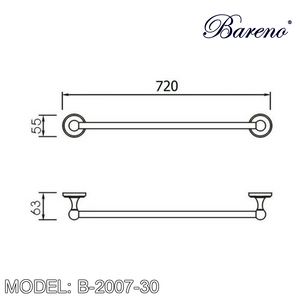 BARENO PLUS Towel Bar B-2007-30, Bathroom Accessories, BARENO PLUS - Topware Solutions