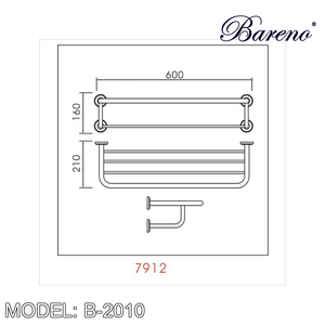 BARENO PLUS Towel Bar B-2010, Bathroom Accessories, BARENO PLUS - Topware Solutions