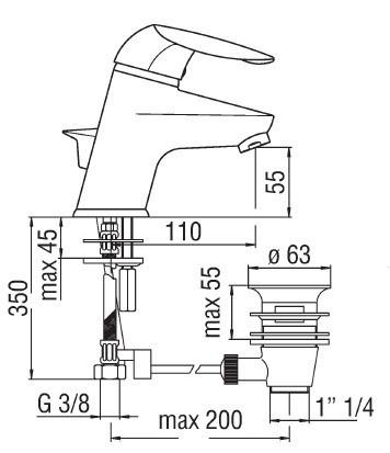 NOBILI Pillar Basin Mixer GULLIVER GA26118/1CR, Bathroom Faucets, BARENO by NOBILI - Topware Solutions