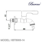 BARENO PLUS Hose Bib Tap HBT-5003-14, Bathroom Faucets, BARENO PLUS - Topware Solutions