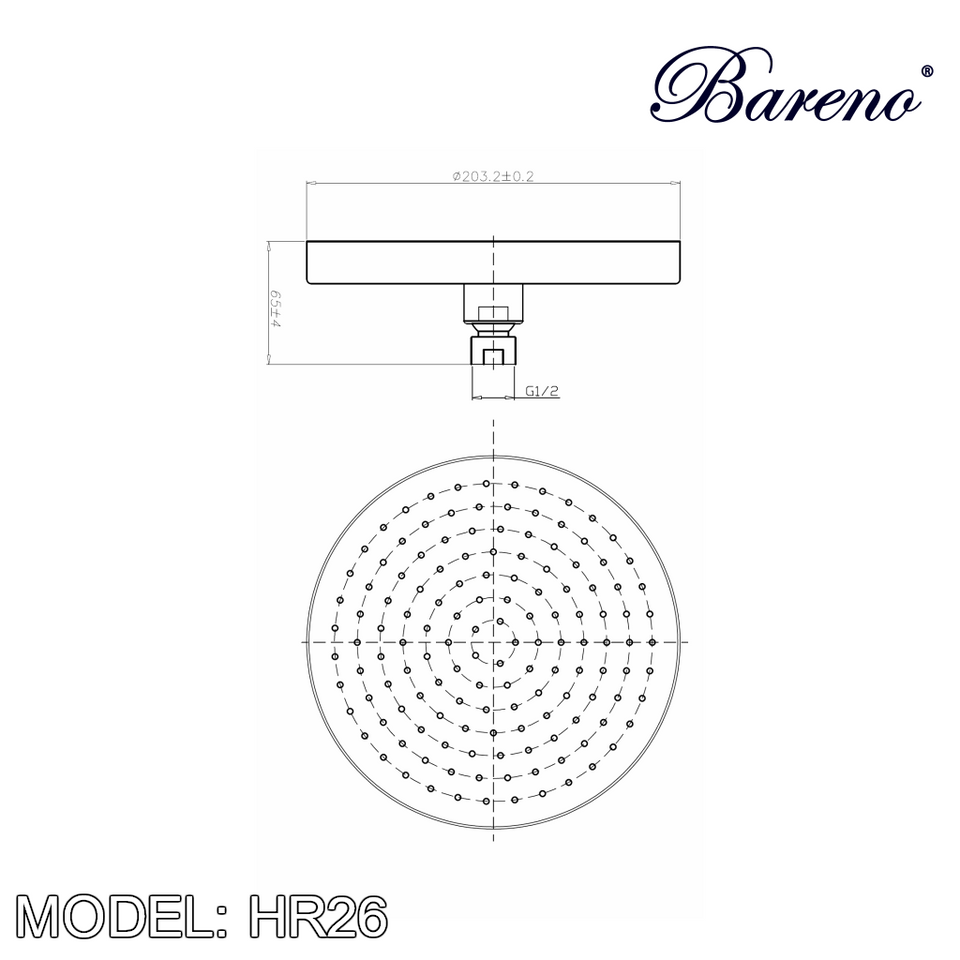 BARENO PLUS Rain Shower HR26, Bathroom Faucets, BARENO PLUS - Topware Solutions