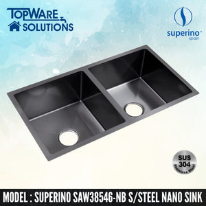 SUPERINO SUS304 Stainless Steel NANO BLACK Sink SAW38546-NB, Kitchen Sinks, SUPERINO - Topware Solutions