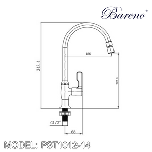 BARENO PLUS Pillar Sink Tap PST1012-14, Kitchen Faucets, BARENO PLUS - Topware Solutions