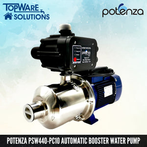 POTENZA PSW4-40/075 + PC10 Water Booster Pump With 2 Year Warranty, Water Pumps, POTENZA - Topware Solutions