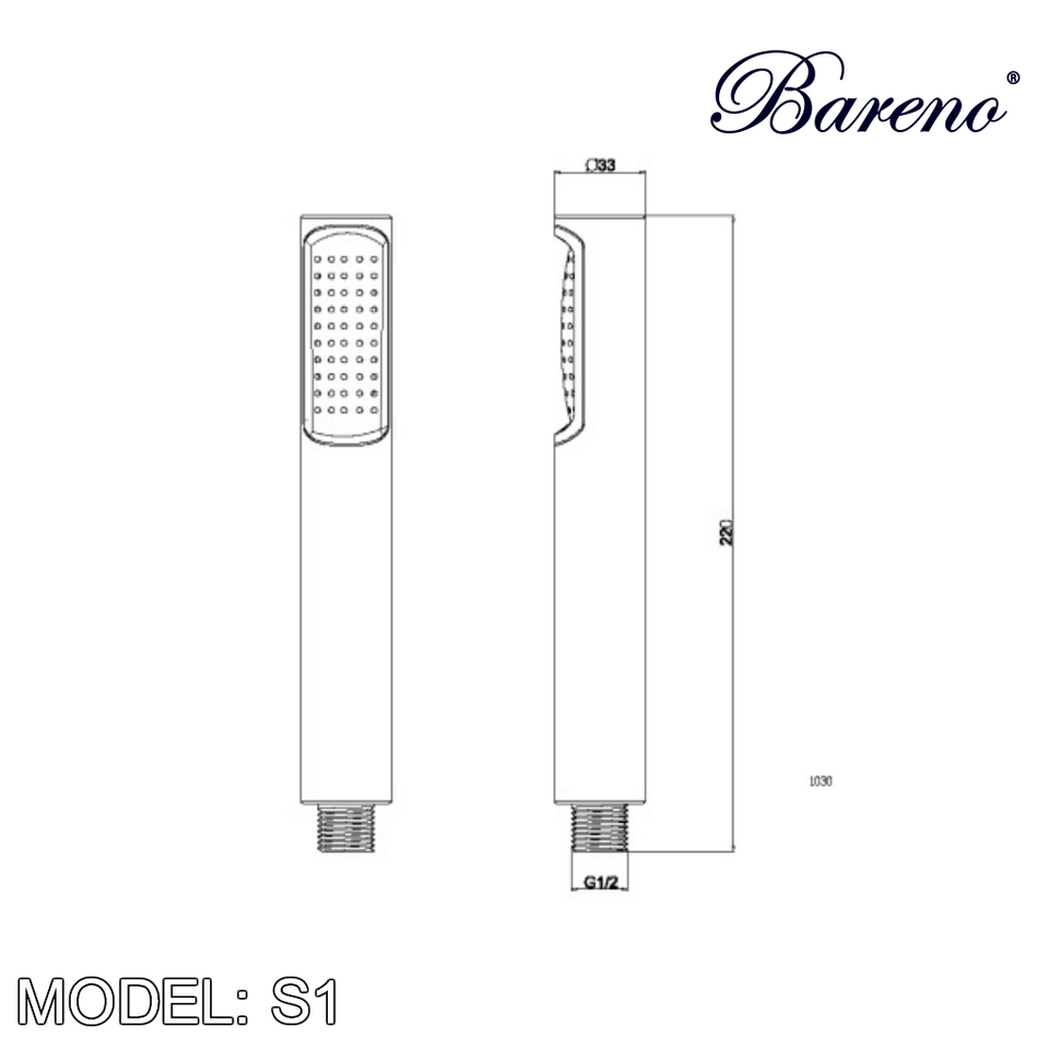 BARENO PLUS Hand Shower S1, Bathroom Faucets, BARENO PLUS - Topware Solutions