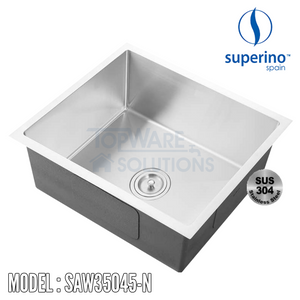 SUPERINO SUS304 Stainless Steel NANO Sink SAW35045-N, Kitchen Sinks, SUPERINO - Topware Solutions