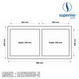 SUPERINO SUS304 Stainless Steel NANO Sink SAW38850-N, Kitchen Sinks, SUPERINO - Topware Solutions