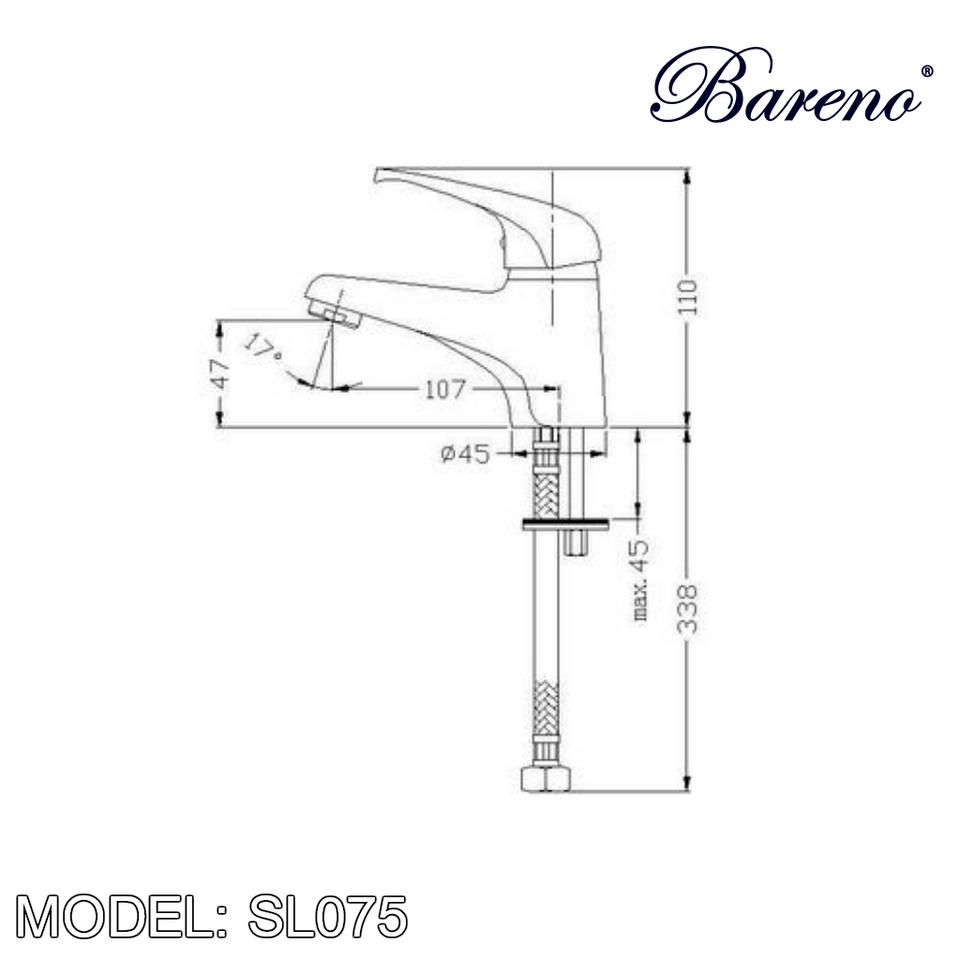 BARENO PLUS Pillar Basin Mixer SL075, Bathroom Faucets, BARENO PLUS - Topware Solutions