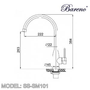 BARENO PLUS Pillar Sink Mixer SS-SM101, Kitchen Faucets, BARENO PLUS - Topware Solutions