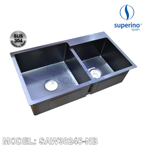 SUPERINO SUS304 Stainless Steel NANO BLACK Sink SAW38245-NB, Kitchen Sinks, SUPERINO - Topware Solutions