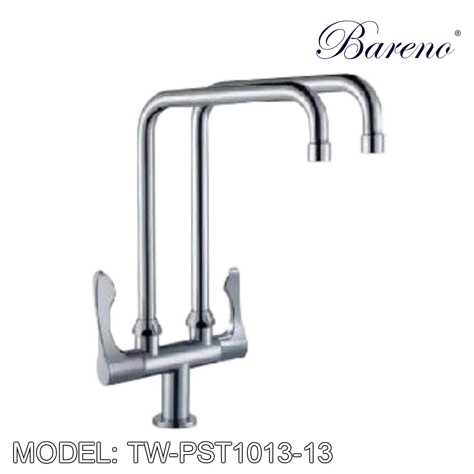 BARENO PLUS Double Spout Pillar Sink Tap TW-PST1013-13, Kitchen Faucets, BARENO PLUS - Topware Solutions