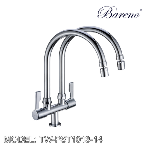 BARENO PLUS Double Spout Pillar Sink Tap TW-PST1013-14, Kitchen Faucets, BARENO PLUS - Topware Solutions