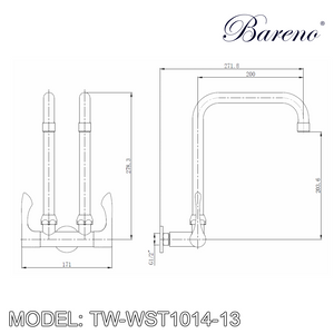 BARENO PLUS Wall Sink Tap TW-WST1014-13, Kitchen Faucets, BARENO PLUS - Topware Solutions