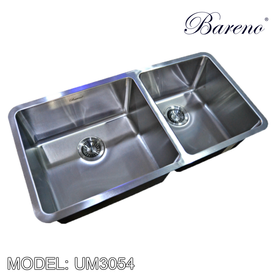 BARENO Kitchen Sink UM3054 Undermount SUS304 with 10 Year Warranty with 1.5 Thickness, Kitchen Sinks, BARENO - Topware Solutions