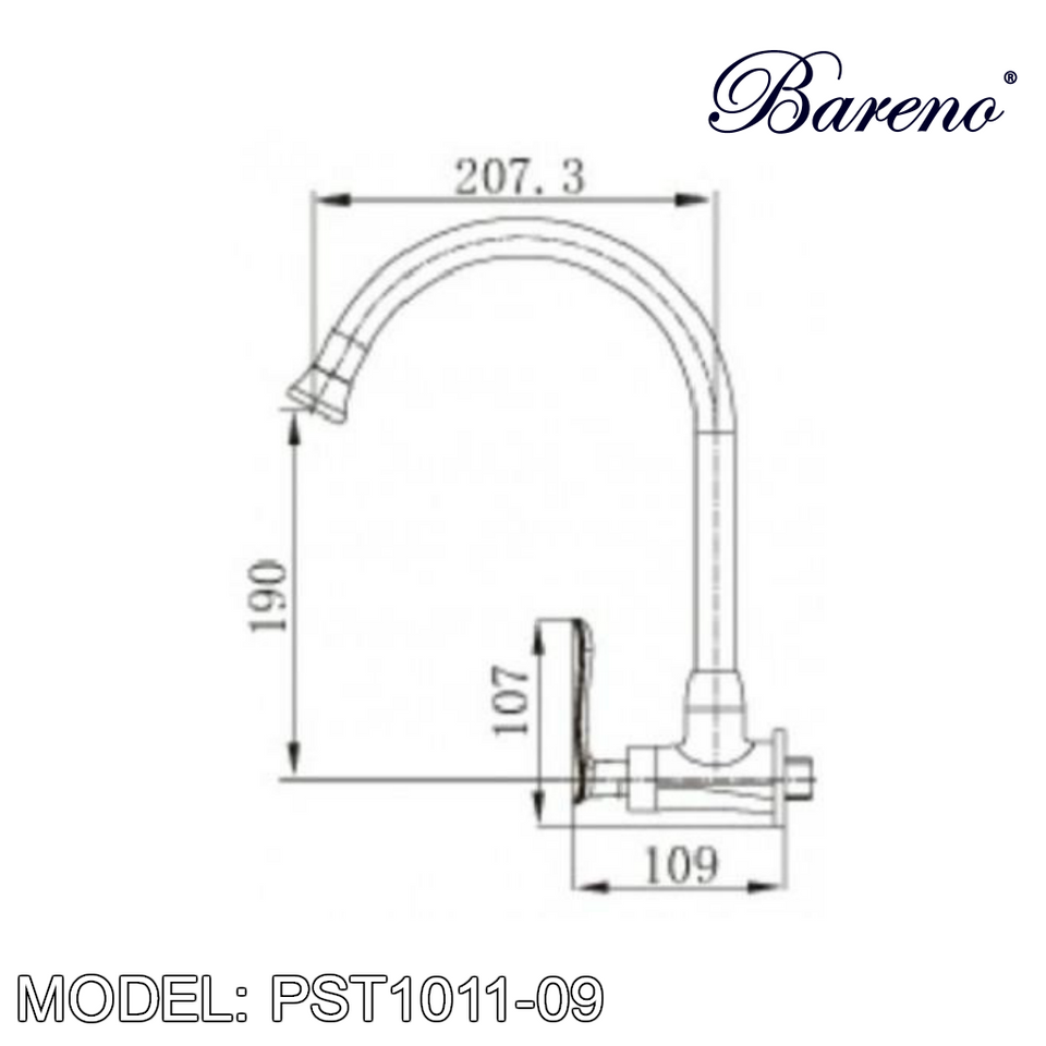 BARENO PLUS Wall Sink Tap WST1011-09, Kitchen Faucets, BARENO PLUS - Topware Solutions